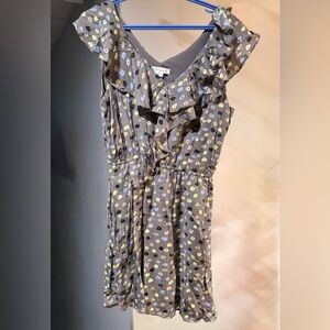 BCBG Charcoal Dress with Vibrant Pattern